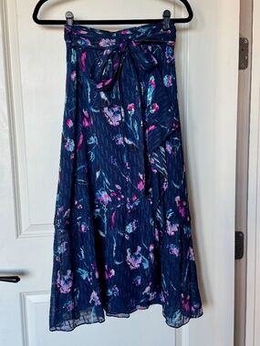 Tanya Taylor Silk Floral Wrap Skirt, Sz 0